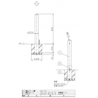 ピラー 差込式フタ付 フック無 車止めポール 直径101.6mm H850 ステンレス製 メーカー直送の2枚目