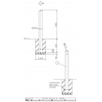 ピラー 固定式 フック無 車止めポール 直径101.6mm H850+埋込400 ステンレス製 メーカー直送の2枚目