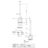 受注生産 ピラー 差込式 フック無 車止め 直径101.6mm H1000+サヤカン250 ステンレス カギ付 メーカー直送の2枚目