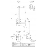 ピラー 差込式 両フック 車止めポール 直径114.3mm H850 ステンレス製 カギ付 南京錠25mm メーカー直送の2枚目