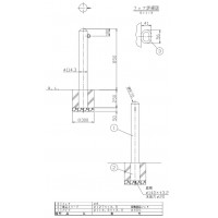 ピラー 差込式 片フック 車止めポール 直径114.3mm H850 ステンレス製 メーカー直送の2枚目