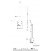 ピラー 差込式 フック無 車止めポール 直径114.3mm H850 ステンレス製 メーカー直送の2枚目