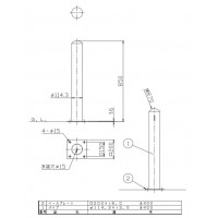 受注生産 ピラー ベース式 フック無 車止めポール 直径114.3mm H850 ステンレス製 メーカー直送の2枚目