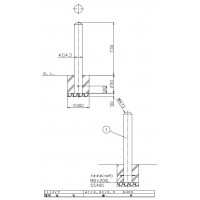 ピラー 固定式 フック無 車止めポール 直径114.3mm H730 ステンレス製 メーカー直送の2枚目