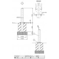 ピラー 固定式 フランジ付 フック無 車止めポール 直径114.3mm H730 ステンレス製 メーカー直送の2枚目