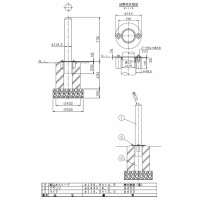 ピラー 差込式 フック無 車止めポール 直径114.3mm H730 ステンレス製 メーカー直送の2枚目