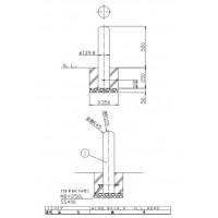 受注生産 ピラー 固定式 フック無 車止めポール 直径139.8mm H500 ステンレス製 メーカー直送の2枚目
