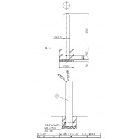 ピラー 固定式 フック無 車止めポール 直径165.2mm H850 ステンレス製 メーカー直送の2枚目