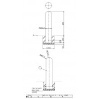 受注生産 ピラー 固定式 フック無 車止めポール 直径216.3mm H850 ステンレス製 メーカー直送の2枚目