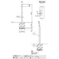 ピラー 差込式 エンド用(最終端部) 車止めポール 直径60.5mm H850 ステンレス製 メーカー直送の2枚目