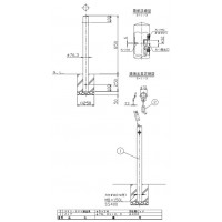 ピラー 固定式 クサリ内蔵(2m) 車止めポール 直径76.3mm H850 ステンレス製 メーカー直送の2枚目
