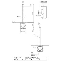 ピラー 差込式 エンド用(最終端部) 車止めポール 直径76.3mm H850 ステンレス製 メーカー直送の2枚目
