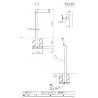 ピラー 差込式 エンド用(最終端部) 車止めポール 直径101.6mm H850 ステンレス製 メーカー直送の2枚目