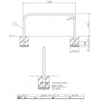 アーチ 固定式 車止めポール 直径60.5mm W1500×H650 ステンレス製 メーカー直送の2枚目