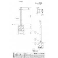 ピラー 差込式フタ付 両フック 車止めポール 直径60.5mm H850 白 スチール製 メーカー直送の2枚目