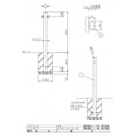 ピラー 固定式 両フック 車止めポール 直径76.3mm H850+埋込400 白 スチール製 メーカー直送の2枚目