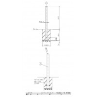 ピラー 固定式 フック無 車止めポール 直径76.3mm H850+埋込400 白 スチール製 メーカー直送の2枚目