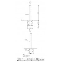 ピラー 差込式 フック無 車止めポール 直径101.6mm H850 白 スチール製 メーカー直送の2枚目