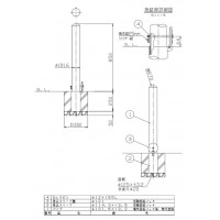 ピラー 差込式カギ付 フック無 車止めポール 直径101.6mm H850 白 スチール製 メーカー直送の2枚目