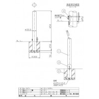 ピラー 差込式カギ付 フック無 車止めポール 直径101.6mm H850 黄 スチール製 メーカー直送の2枚目