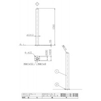 ロングピラー ベース式 フック無 車止めポール 直径114.3mm H1500 黄 スチール製 メーカー直送の2枚目