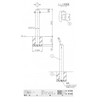 納期問合せ ピラー 差込式 両フック 車止めポール 直径114.3mm H850 白 スチール製 メーカー直送の2枚目