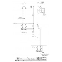 納期問合せ ピラー 差込式 両フック 車止めポール 直径114.3mm H850 黄 スチール製 メーカー直送の2枚目