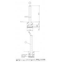 納期問合せ ピラー 固定式 フック無 車止めポール 直径114.3mm H850 白 スチール製 メーカー直送の2枚目