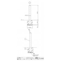 納期問合せ ピラー 差込式 フック無 車止めポール 直径114.3mm H850 白 スチール製 メーカー直送の2枚目