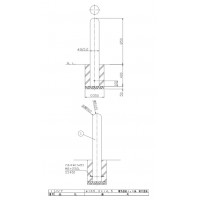 ピラー 固定式 フック無 車止めポール 直径165.2mm H850+埋込400 黄 スチール製 メーカー直送の2枚目