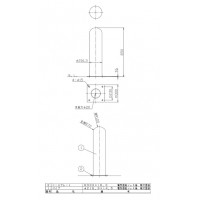 受注生産 ピラー ベース式 フック無 車止めポール 直径216.3mm H850+埋込400 黄 スチール製 メーカー直送の2枚目