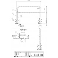 アーチ 差込式カギ付 車止めポール 直径60.5mm W1500×H800 白 スチール製 メーカー直送の2枚目