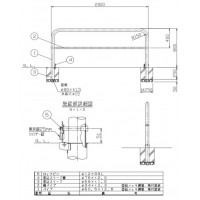 アーチ 差込式カギ付 車止めポール 直径60.5mm W2000×H800 白 スチール製 メーカー直送の2枚目