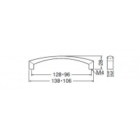 アルミ ミントハンドル 128mm パールニッケル 1本価格 ※メーカー取寄品の2枚目