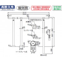 アプローチ手すり 埋込式 ブロンズ・アンバー 1組価格 メーカー直送品の2枚目