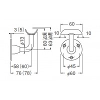 L軸Dブラケット受 38mm 鏡面 1個価格 ※メーカー取寄品の2枚目