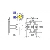 A形ブラケット角座受 32mm径 シルバー 1個価格 ※メーカー取寄品の2枚目