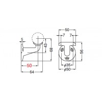 SKBブラケットL受 35mm径 シルバー 1個価格 ※メーカー取寄品の2枚目