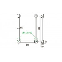 どこでも手すりU形 アイボリ 1本価格 ※メーカー取寄品の2枚目