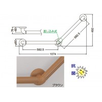 どこでも手すり135° 1200mm ライトオーク 1本価格 ※メーカー取寄品の2枚目