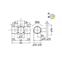 C形ブラケット自在コーナー 35mm径 AGアンティークゴールド 1個価格 ※メーカー取寄品の2枚目