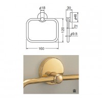 真鍮 アポロタオルリング 角形 金 1個価格 ※メーカー取寄品の2枚目