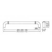 コンビハンドル 300mm パールニッケル 1本価格 ※メーカー取寄品の2枚目