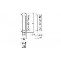 真鍮 アクティ長戸引手 120mm 純金 1個価格 ※メーカー取寄品の2枚目