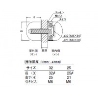 エンドキャップ 25mm径 オン クローム 1個価格 ※メーカー取寄品の2枚目