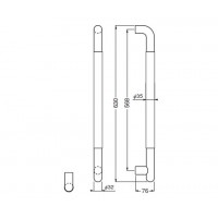 F形丸棒取手 630mm クローム/黒ウッド 1組価格 ※メーカー取寄品の2枚目