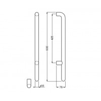 F形丸棒取手 600mm クローム/ 1組価格 ※メーカー取寄品の2枚目