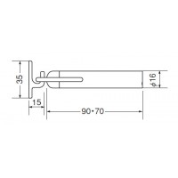 アオリ止メ付キャノン戸当り 70mm 仙徳 1個価格 ※メーカー取寄品の2枚目