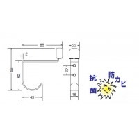 ステン フック付戸当り アイボリ 1個価格 ※メーカー取寄品の2枚目