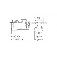 L軸ブラケット(受)35mm 鏡面 1箱6個価格 ※メーカー取寄品の2枚目